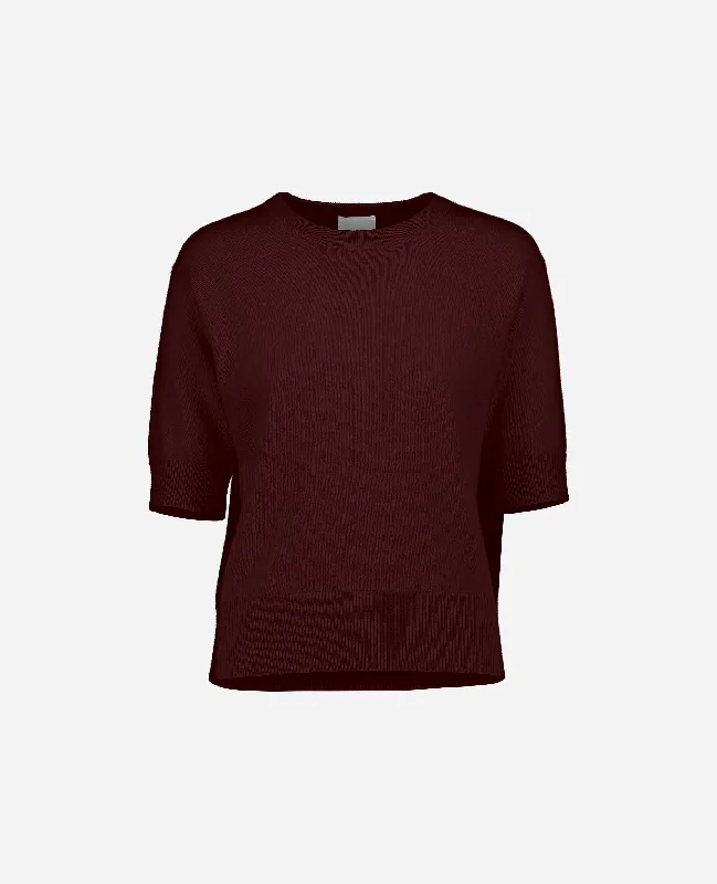 Rundhals Pullover aus Cashmere in Rot