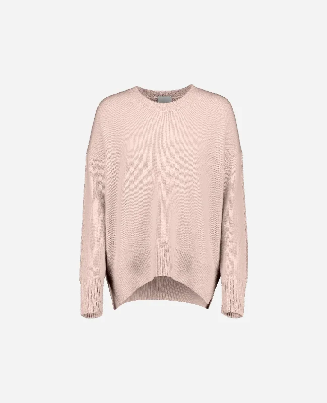 Rundhals Pullover aus Cashmere in Rose