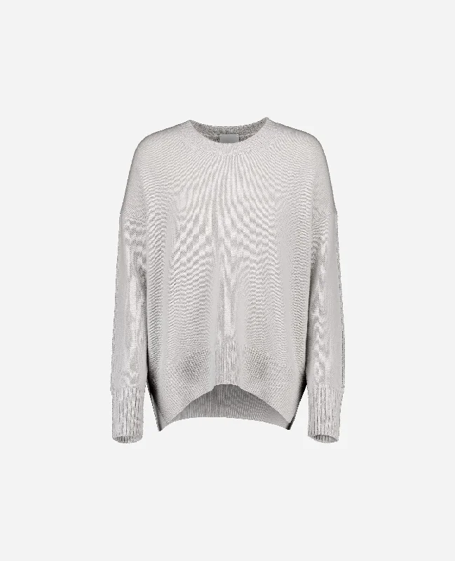 Rundhals Pullover aus Cashmere in Grau