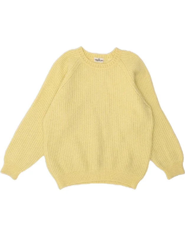 CERRUTI 1881 Womens Boat Neck Jumper Sweater UK 14 Medium Yellow