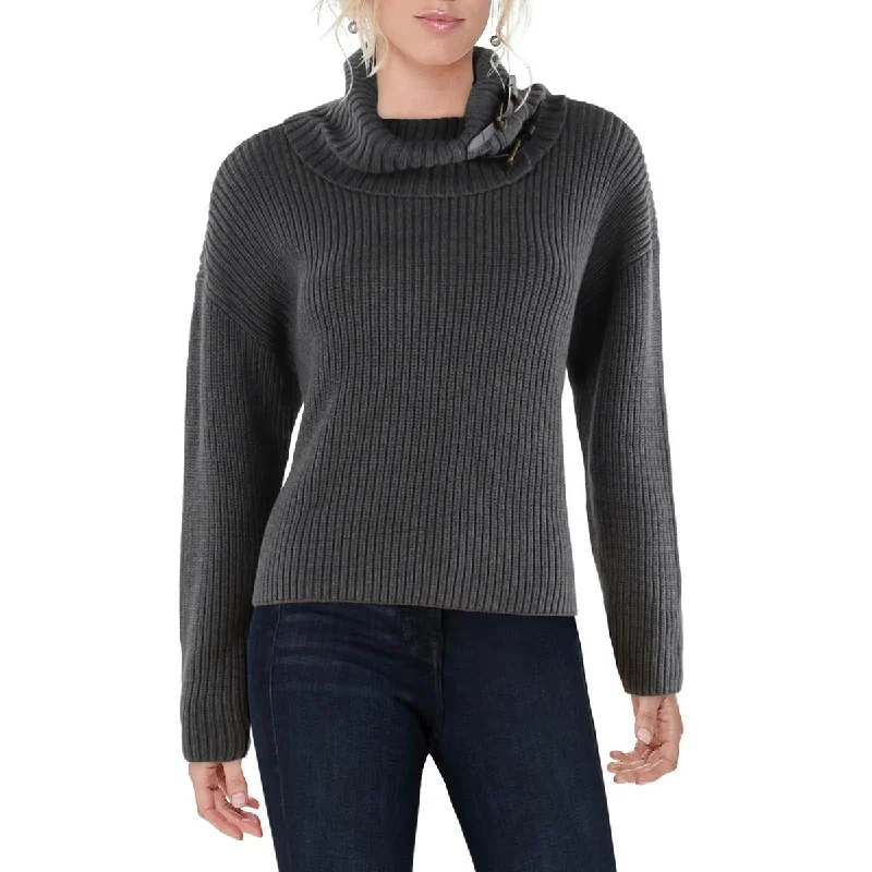 Lauren Ralph Lauren Womens Ribbed Turtleneck Pullover Sweater