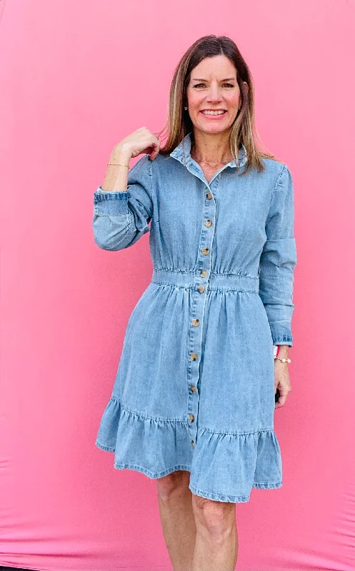 Denim Long Sleeve Mini