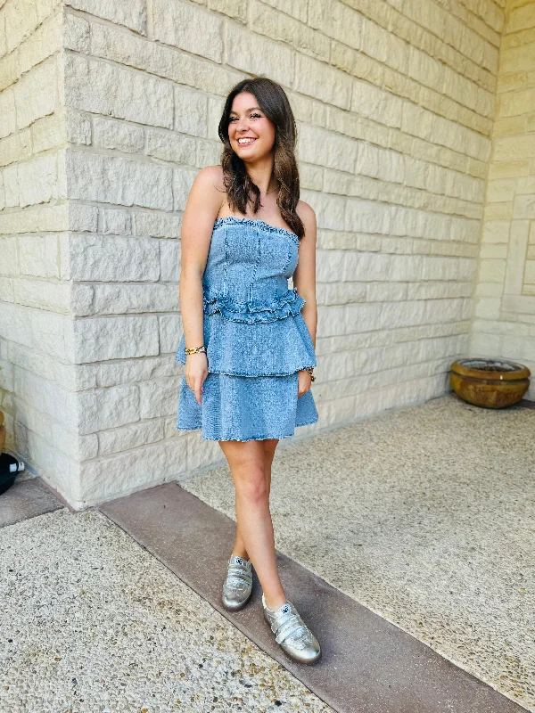 Denim Tiered Mini