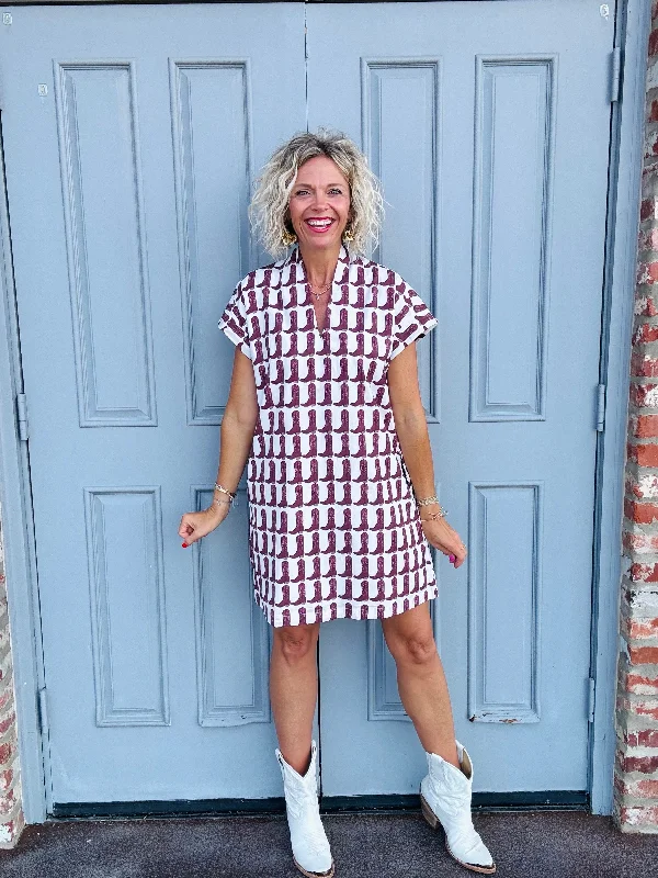 Maroon Boot Dress