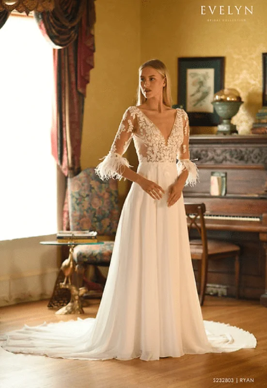 Evelyn Bridal Ryan [Without Feathers] - Size 10 Silk Wedding Gown