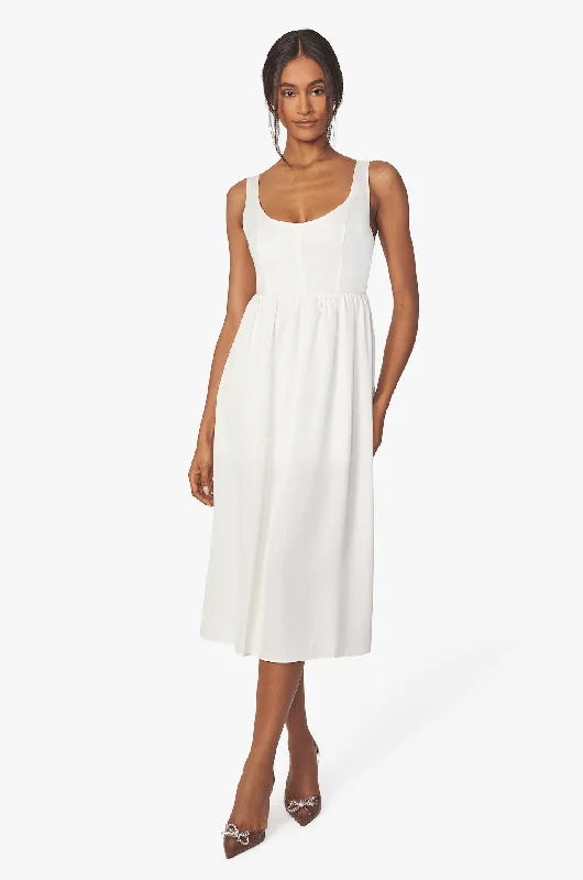 Whisper White Corset Midi Dress