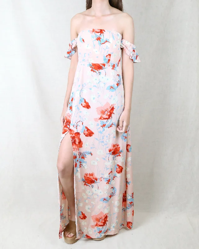 Annabelle - Floral Maxi Dress - Beige