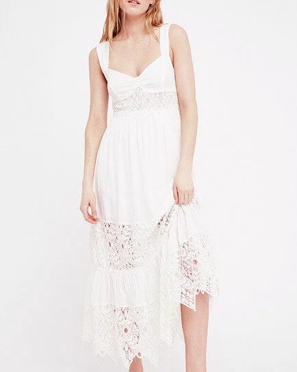 Free People - Caught Your Eye Gauzy Maxi Dress in White