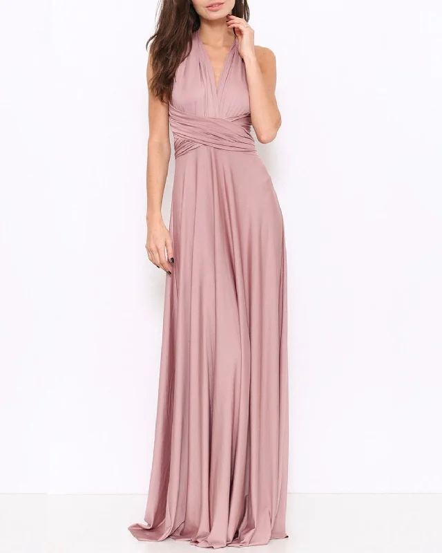 Multi Wrap Maxi Dress in Brown Sugar