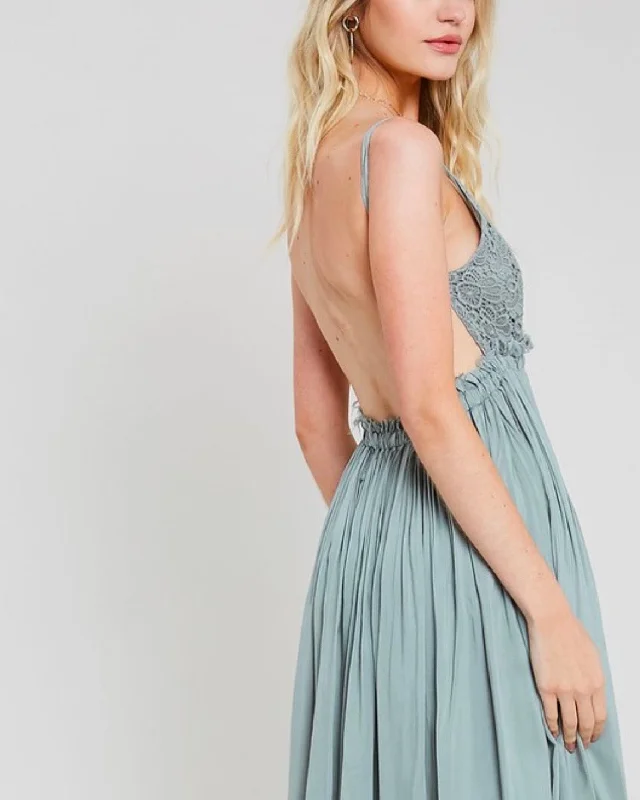 Open Back Crochet Maxi Dress in More Colors