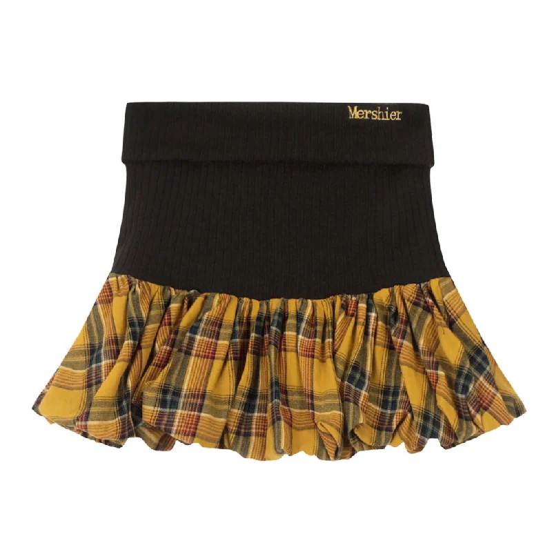 Aesthetic Plaid Balloon Mini Skirt