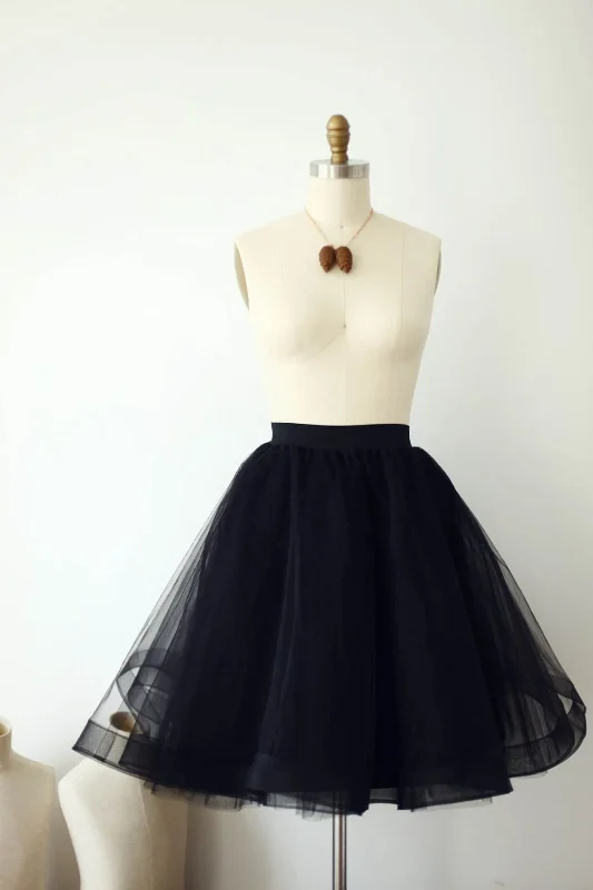 Black Horsehair Tulle Skirt / Short Women Skirt