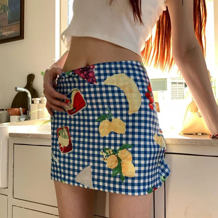 Provence Picnic Gingham Mini Skirt