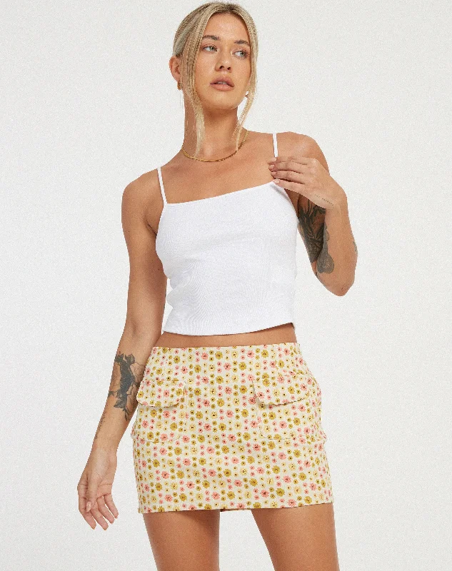 Imsa Mini Skirt in Daisy Chain Cream