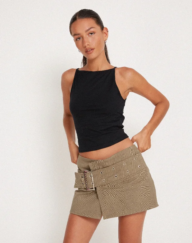 Moa Mini Skirt in Khaki