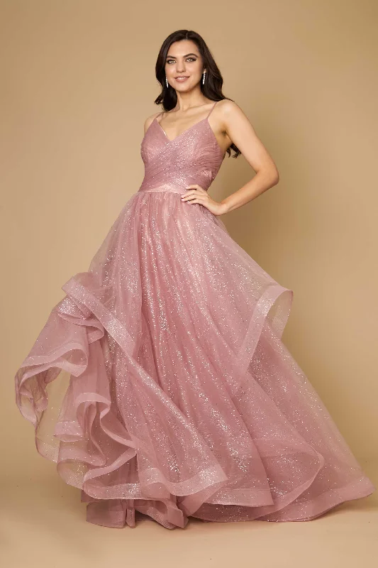 Dylan & Davids Sparkling Long Formal Ball Gown Mauve