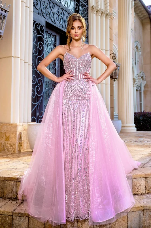 Portia and Scarlett PS24529 Overskirt Long Prom Dress