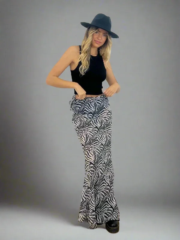 Malibu Sheer Beach Maxi Skirt / Zebra