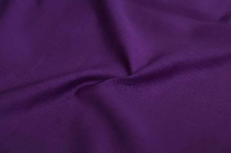 Dark Purple Plain Chanderi Cotton Silk Blend Fabric