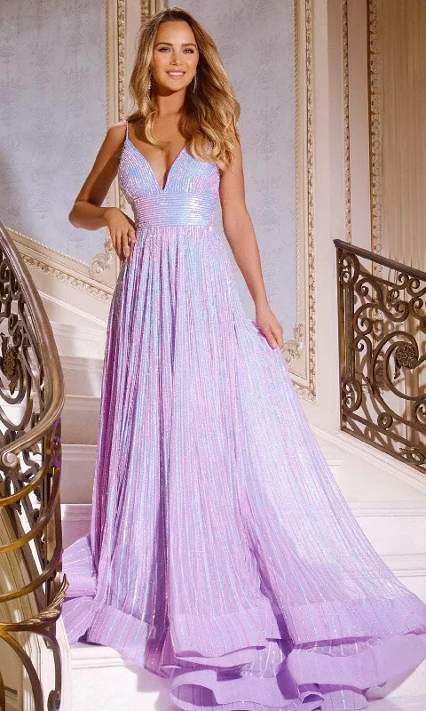 Jovani 43920 - V-Neck Empire Prom Dress