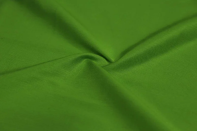 Leaf Green Plain Cotton Polyester Blend Fabric