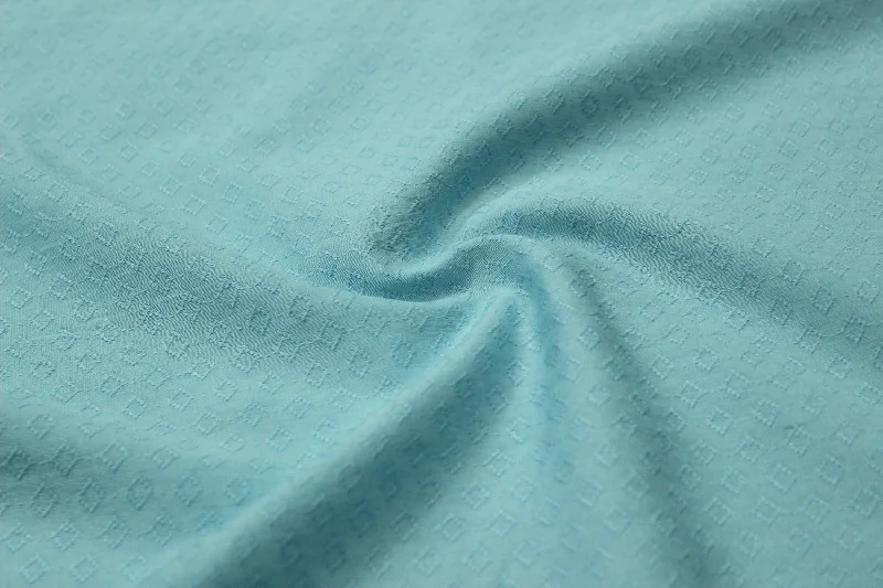 Light Blue Motifs Cotton Polyester Blend Jacquard Fabric