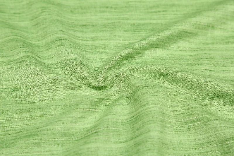 Light Green Plain Cotton Polyester Blend Slub Fabric