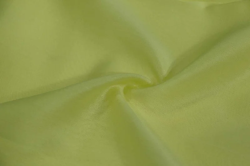 Lime Yellow Plain Chanderi Cotton Silk Fabric