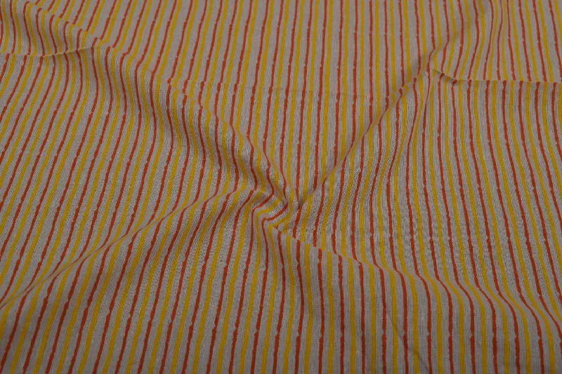 Multicolor Stripes Cotton Flax Fabric