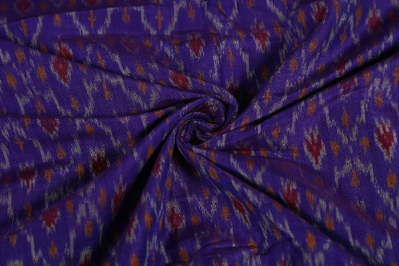 Purple Traditional Cotton Silk Ikat Fabric