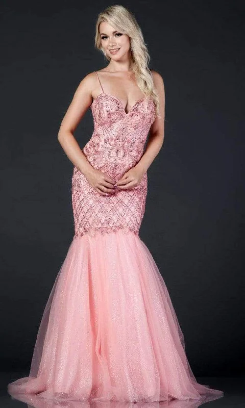 Trevi Collection - L2367 Sweetheart Trumpet Full Length Dress