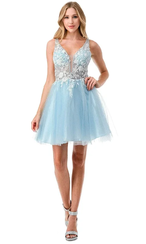 Trevi Collection S2724 - Applique A-Line Homecoming Dress