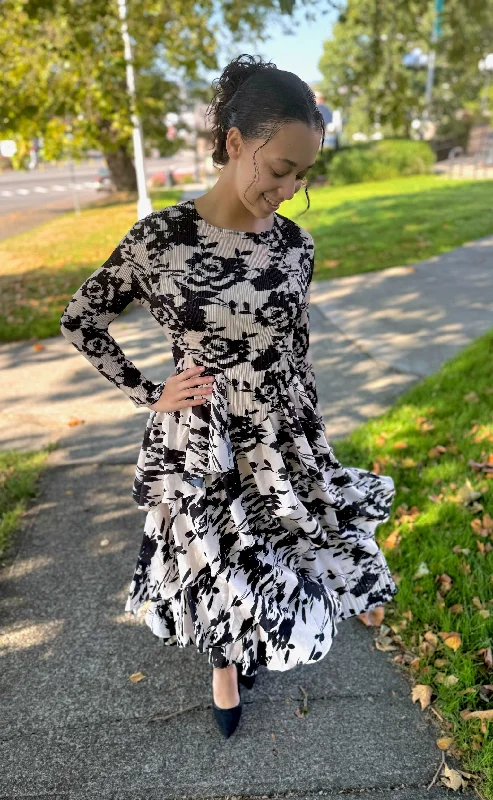 Anastasia Black Floral Dress