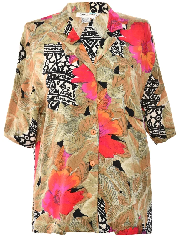 Floral Multi-Colour Blouse - L