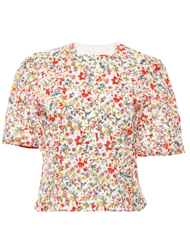 Floral Multi-Colour Blouse - L