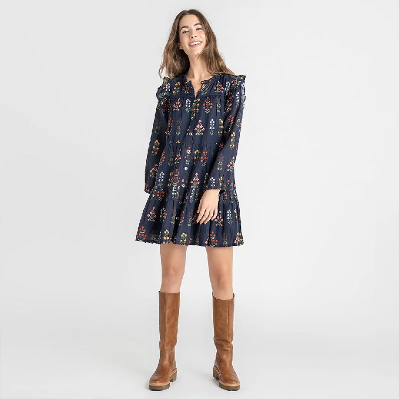 Womens Kalani Dress - Navy Field Floral