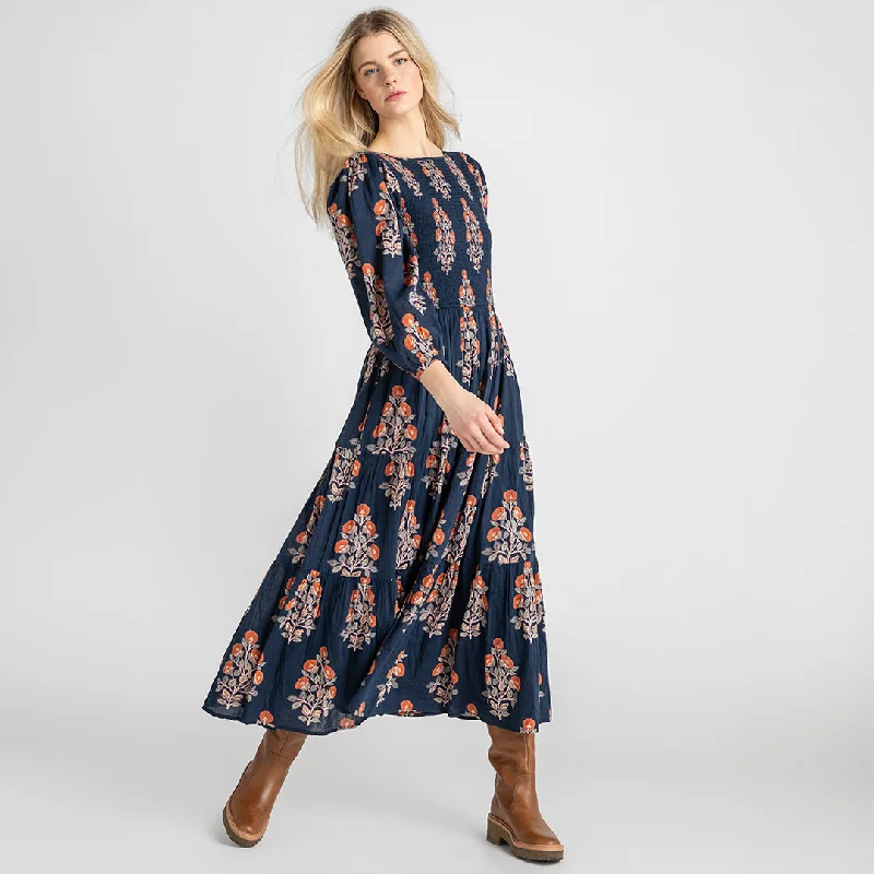 Womens Sen Dress - Navy Bouquet Floral