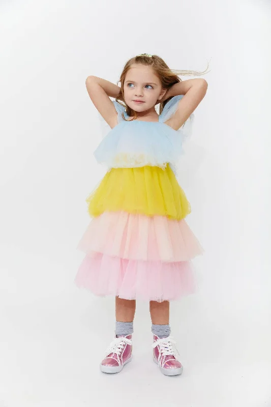 Pastel Tulle Tiered Dress