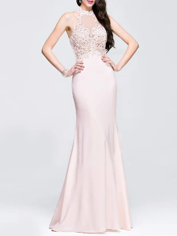 Halter Lace Evening Dress