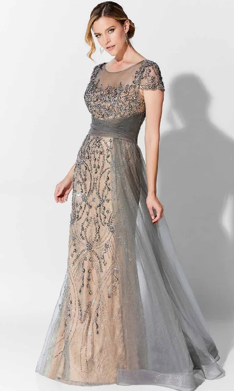 Ivonne D - 122D62 Bateau Embellished Tulle Formal Gown