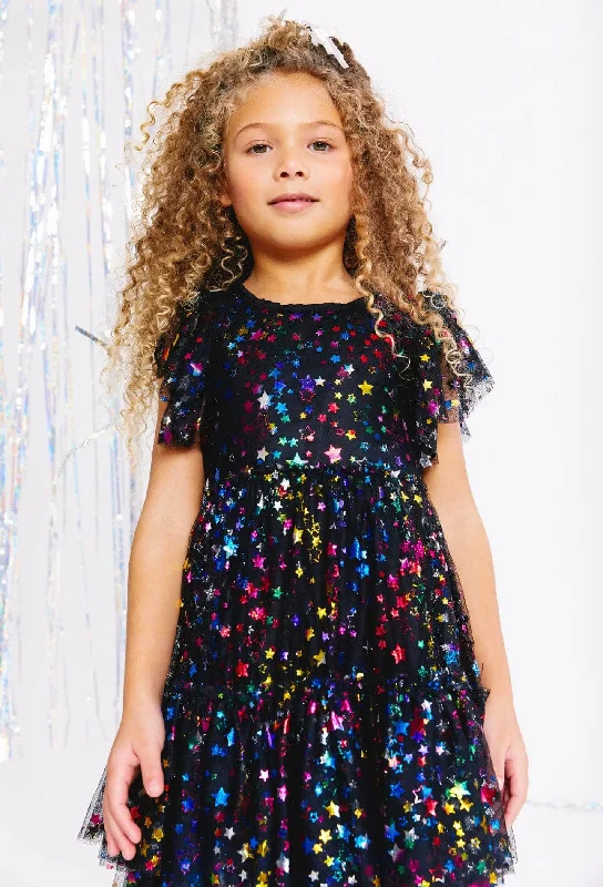 Shining Rainbow Star Tulle Dress