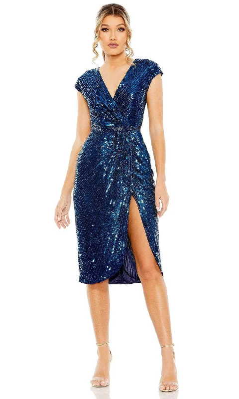 Mac Duggal 5777 - Sequin Embellished Knee-Length Dress Glitter Sequin Dress