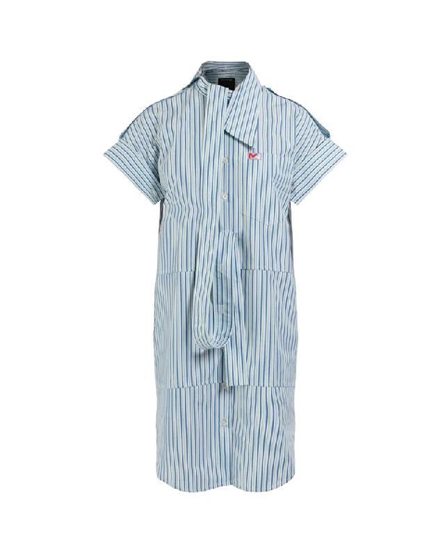 Deconstructed Stripe Shirt Dress Silk Shirt Dress