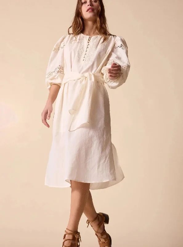 Tippi Shirt Dress in Porcelain Classic Shirt Gown