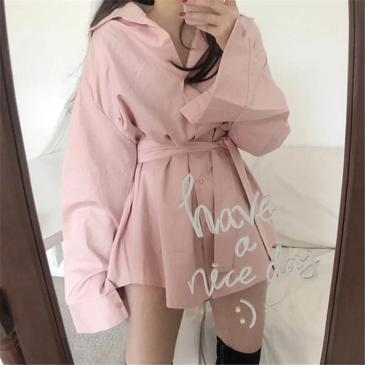 VANOVICH Korean Japan Style Casual Loose Lace Solid Color Shirt Dress 2022 Spring and Autumn Women Clothing Casual Button Shirt